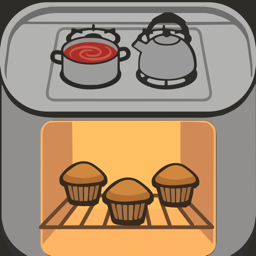Oven icon: muffins baking below a stovetop